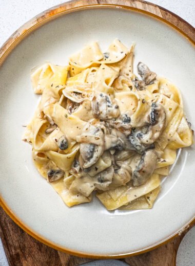 Ricotta and mushroom pasta